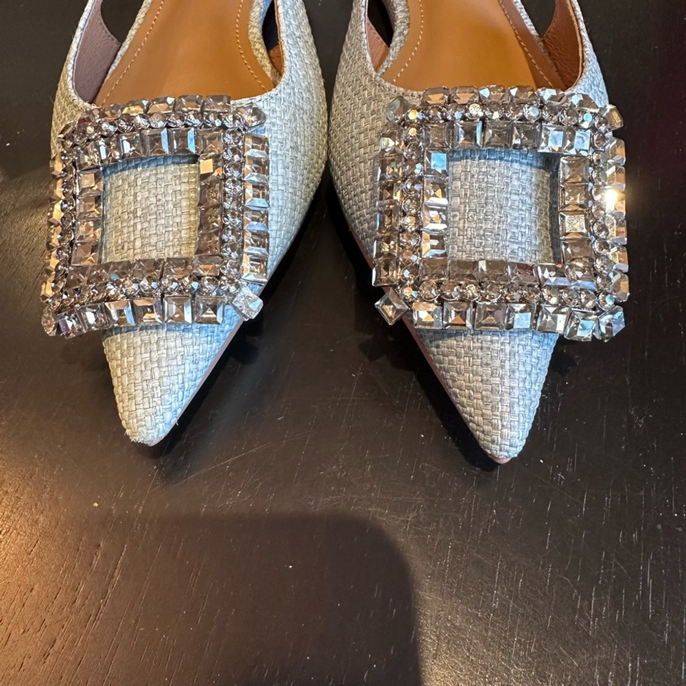 BIBI LOU ANTHROPOLOGIE Powder Blue Decollete Pointed toe slingback Sz 36 NWB - Picture 6 of 11